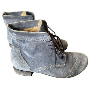 Clocharme Italian Leather Lace-Up Ankle Boots